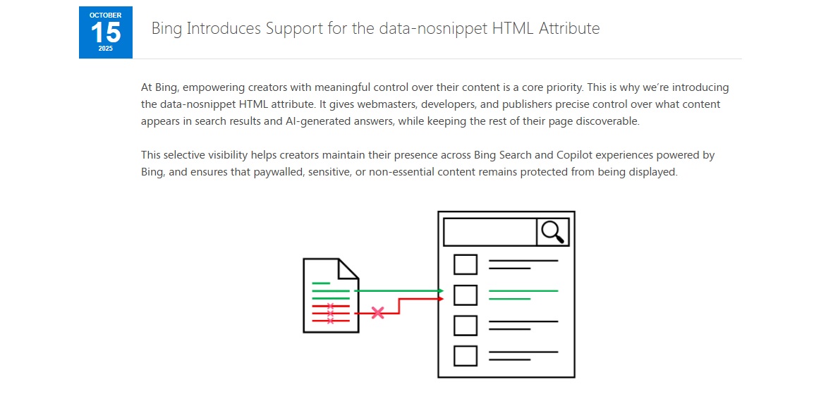 bing data nosnippet