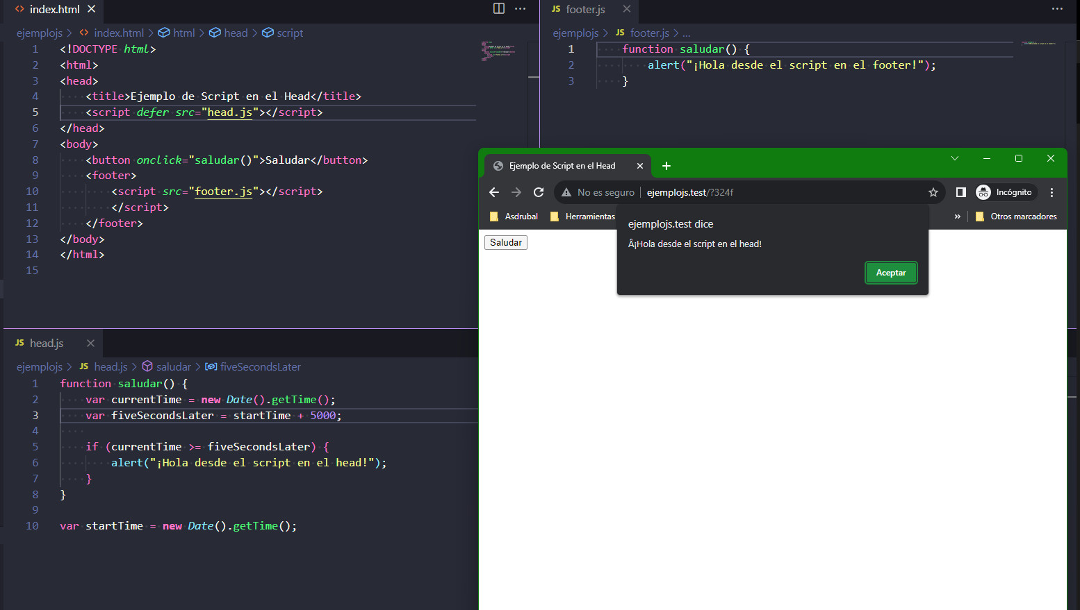 JS Delay with defer