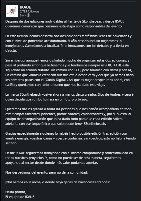 Ikaue renuncia al seonthebeach